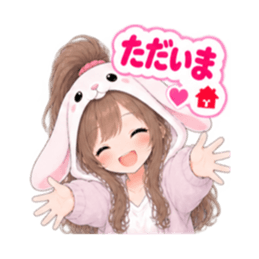 もふもふ！うさぎ女子 どきどき日常 40種類 Slack・Teams・Discord カスタム絵文字 38
