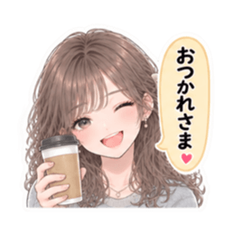 女友達との日常 女子会 かわいい40種類 Slack・Teams・Discord カスタム絵文字 16