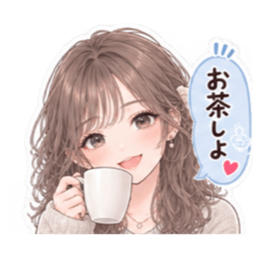 女友達との日常 女子会 かわいい40種類 Slack・Teams・Discord カスタム絵文字 24