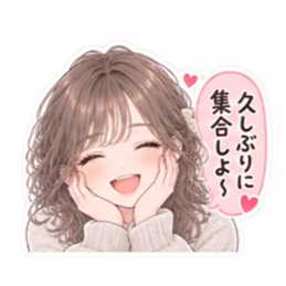 女友達との日常 女子会 かわいい40種類 Slack・Teams・Discord カスタム絵文字 30