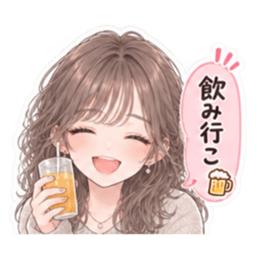 女友達との日常 女子会 かわいい40種類 Slack・Teams・Discord カスタム絵文字 31