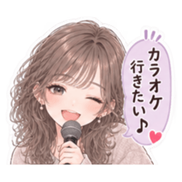 女友達との日常 女子会 かわいい40種類 Slack・Teams・Discord カスタム絵文字 32
