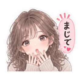女友達との日常 女子会 かわいい40種類 Slack・Teams・Discord カスタム絵文字 35