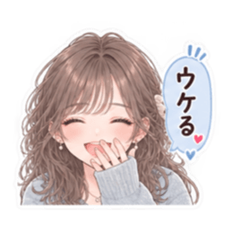 女友達との日常 女子会 かわいい40種類 Slack・Teams・Discord カスタム絵文字 39