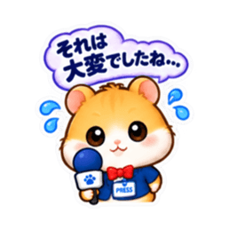 ハムスター記者の取材中！ スタンプ 40種類 Slack・Teams・Discord カスタム絵文字 13