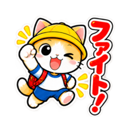 パパ ママ 安心！小学生ネコちゃんスタンプ Slack・Teams・Discord カスタム絵文字 5