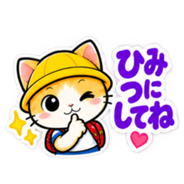 パパ ママ 安心！小学生ネコちゃんスタンプ Slack・Teams・Discord カスタム絵文字 22