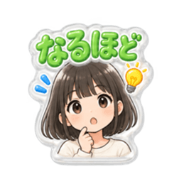 【もこもこシール風】 普通の女の子 40種類 Slack・Teams・Discord カスタム絵文字 8