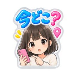 【もこもこシール風】 普通の女の子 40種類 Slack・Teams・Discord カスタム絵文字 20