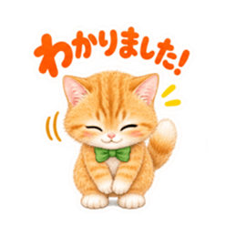 ふんわりタッチの茶トラ猫あいさつ 40種類 Slack・Teams・Discord カスタム絵文字 11