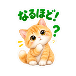 ふんわりタッチの茶トラ猫あいさつ 40種類 Slack・Teams・Discord カスタム絵文字 14