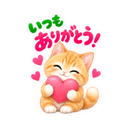 ふんわりタッチの茶トラ猫あいさつ 40種類 Slack・Teams・Discord カスタム絵文字 19