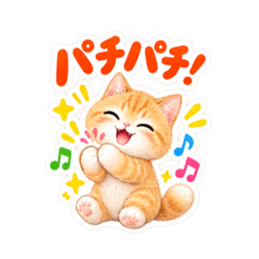 ふんわりタッチの茶トラ猫あいさつ 40種類 Slack・Teams・Discord カスタム絵文字 21