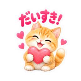 ふんわりタッチの茶トラ猫あいさつ 40種類 Slack・Teams・Discord カスタム絵文字 36