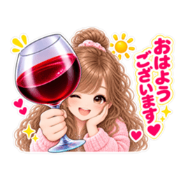 巨大ワイングラス系 女子の日常会話 40種類 Slack・Teams・Discord カスタム絵文字 1
