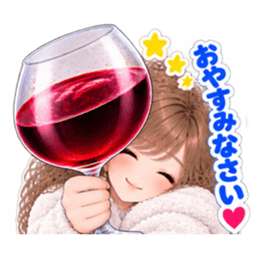 巨大ワイングラス系 女子の日常会話 40種類 Slack・Teams・Discord カスタム絵文字 4