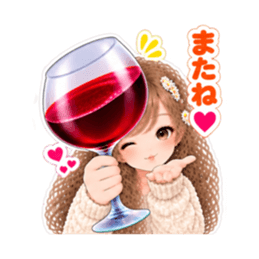 巨大ワイングラス系 女子の日常会話 40種類 Slack・Teams・Discord カスタム絵文字 25