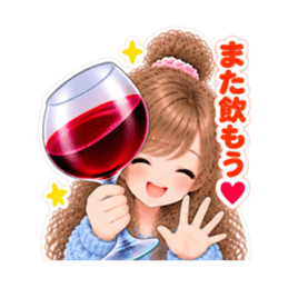 巨大ワイングラス系 女子の日常会話 40種類 Slack・Teams・Discord カスタム絵文字 38