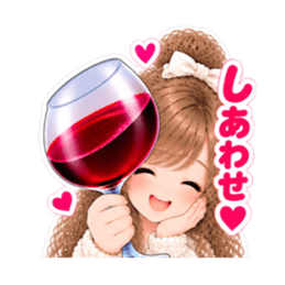 巨大ワイングラス系 女子の日常会話 40種類 Slack・Teams・Discord カスタム絵文字 40