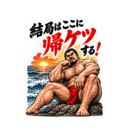漢のケツ意！フンドシ ダジャレ スタンプ Slack・Teams・Discord カスタム絵文字 35