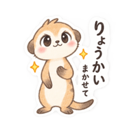 やさしい！ミーアキャット 日常会話 40種類 Slack・Teams・Discord カスタム絵文字 1
