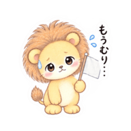 気弱なライオンくん｜やさしい日常スタンプ Slack・Teams・Discord カスタム絵文字 15