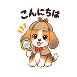 ビーグル探偵くん｜毎日使える推理スタンプ Slack・Teams・Discord カスタム絵文字 2