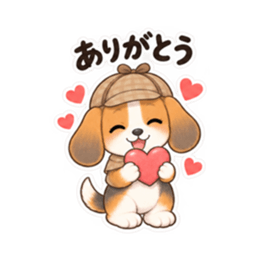 ビーグル探偵くん｜毎日使える推理スタンプ Slack・Teams・Discord カスタム絵文字 5