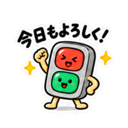 ゆるっと信号くん シンプルな挨拶スタンプ Slack・Teams・Discord カスタム絵文字 8