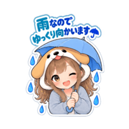 犬の被り物女子♡時間・待ち合わせスタンプ Slack・Teams・Discord カスタム絵文字 38