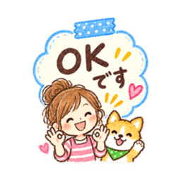 メモでデコ挨拶♪主婦とわんこのクレヨン Slack・Teams・Discord カスタム絵文字 2