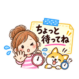 メモでデコ挨拶♪主婦とわんこのクレヨン Slack・Teams・Discord カスタム絵文字 12