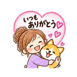 メモでデコ挨拶♪主婦とわんこのクレヨン Slack・Teams・Discord カスタム絵文字 40