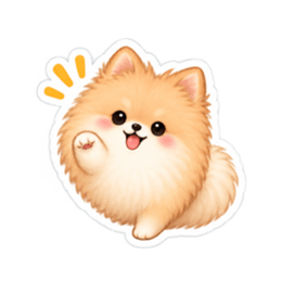もふもふポメラニアン癒しスタンプ 40種類 Slack・Teams・Discord カスタム絵文字 1