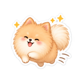 もふもふポメラニアン癒しスタンプ 40種類 Slack・Teams・Discord カスタム絵文字 7