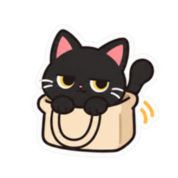 ゆるかわ黒猫 毎日使える猫スタンプ 40種類 Slack・Teams・Discord カスタム絵文字 2