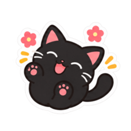 ゆるかわ黒猫 毎日使える猫スタンプ 40種類 Slack・Teams・Discord カスタム絵文字 3