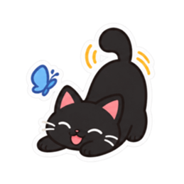 ゆるかわ黒猫 毎日使える猫スタンプ 40種類 Slack・Teams・Discord カスタム絵文字 5