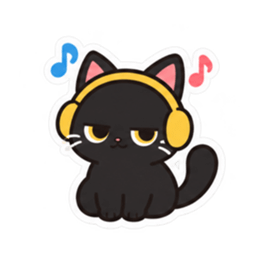 ゆるかわ黒猫 毎日使える猫スタンプ 40種類 Slack・Teams・Discord カスタム絵文字 6