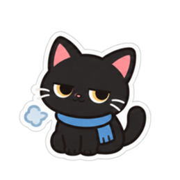 ゆるかわ黒猫 毎日使える猫スタンプ 40種類 Slack・Teams・Discord カスタム絵文字 8