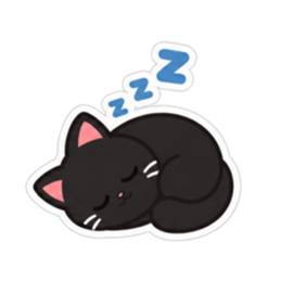 ゆるかわ黒猫 毎日使える猫スタンプ 40種類 Slack・Teams・Discord カスタム絵文字 9