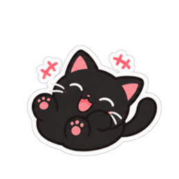 ゆるかわ黒猫 毎日使える猫スタンプ 40種類 Slack・Teams・Discord カスタム絵文字 11