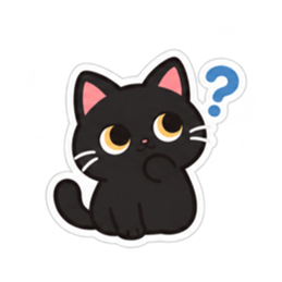 ゆるかわ黒猫 毎日使える猫スタンプ 40種類 Slack・Teams・Discord カスタム絵文字 13