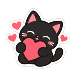ゆるかわ黒猫 毎日使える猫スタンプ 40種類 Slack・Teams・Discord カスタム絵文字 14