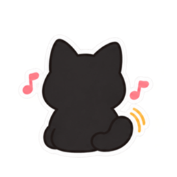 ゆるかわ黒猫 毎日使える猫スタンプ 40種類 Slack・Teams・Discord カスタム絵文字 16