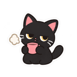 ゆるかわ黒猫 毎日使える猫スタンプ 40種類 Slack・Teams・Discord カスタム絵文字 19