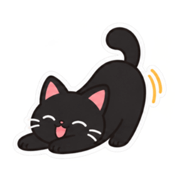 ゆるかわ黒猫 毎日使える猫スタンプ 40種類 Slack・Teams・Discord カスタム絵文字 20