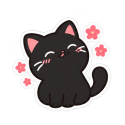 ゆるかわ黒猫 毎日使える猫スタンプ 40種類 Slack・Teams・Discord カスタム絵文字 21