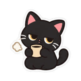 ゆるかわ黒猫 毎日使える猫スタンプ 40種類 Slack・Teams・Discord カスタム絵文字 22