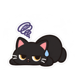 ゆるかわ黒猫 毎日使える猫スタンプ 40種類 Slack・Teams・Discord カスタム絵文字 24